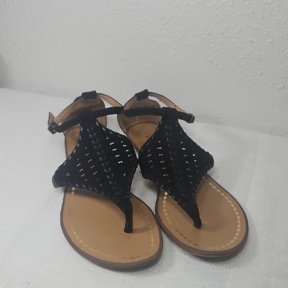 Report Ladon Black Cutout Vegan Suede Look Thong Sandal size 7.5 - Picture 3 of 6